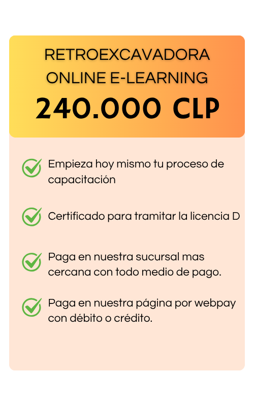 valor del curso de retroexcavadora y beneficios