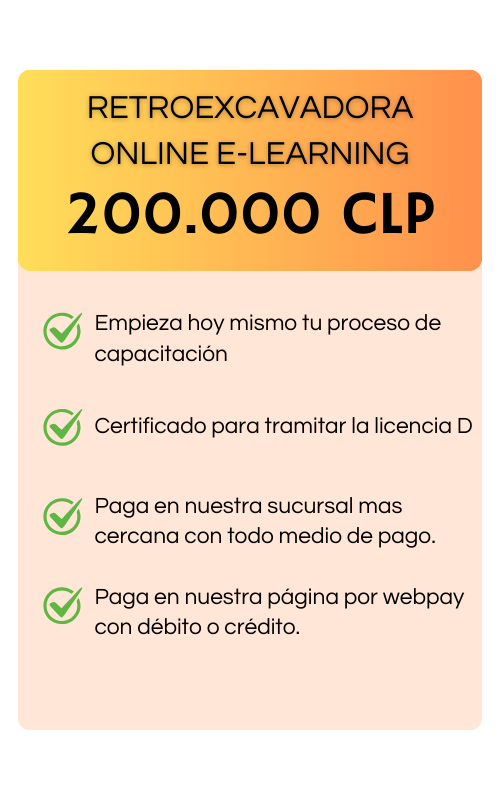 valor del curso de retroexcavadora y beneficios
