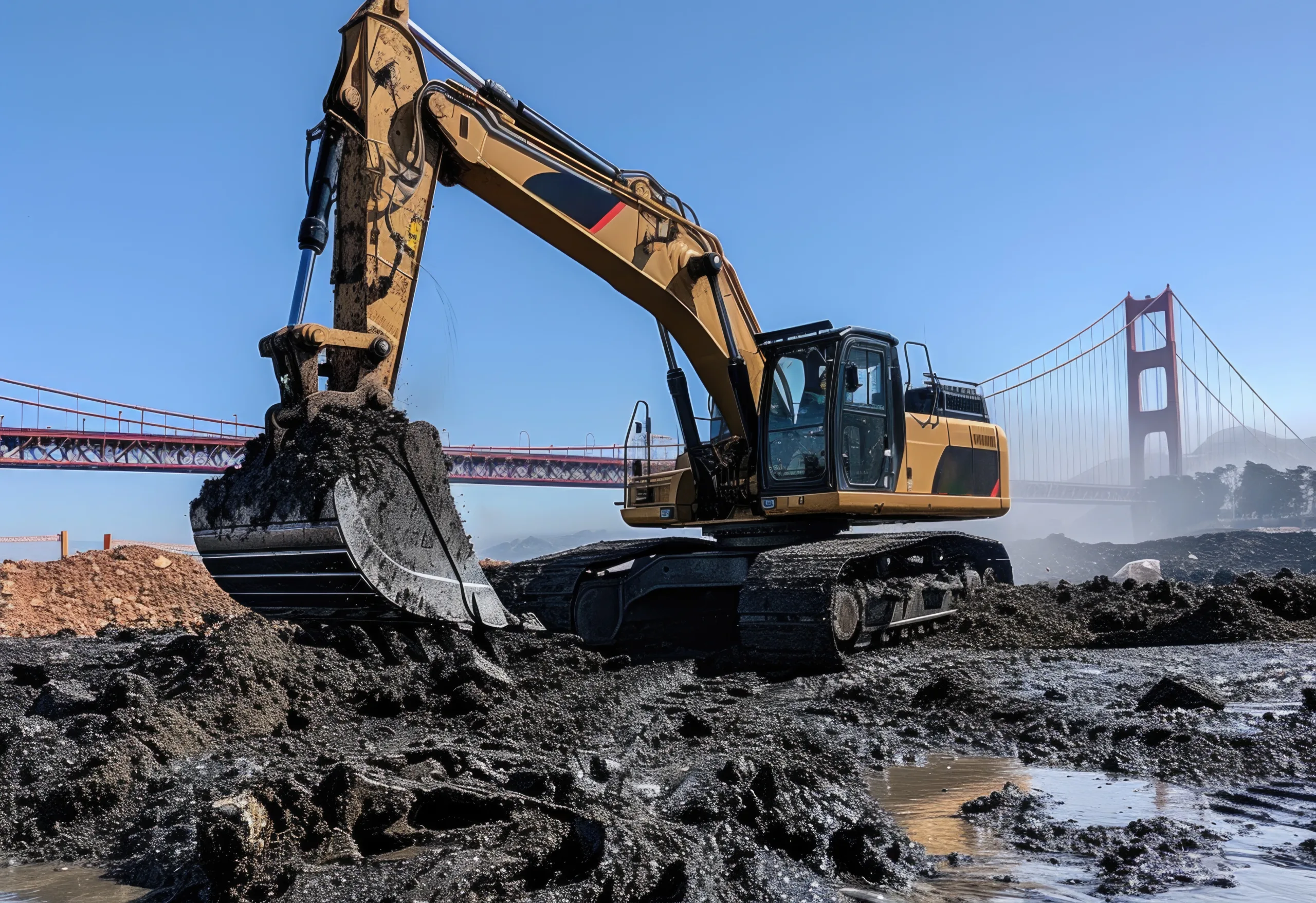 excavadora hidraulica en ambiente de trabajo